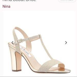 Beautiful Gold Nina open toe heels